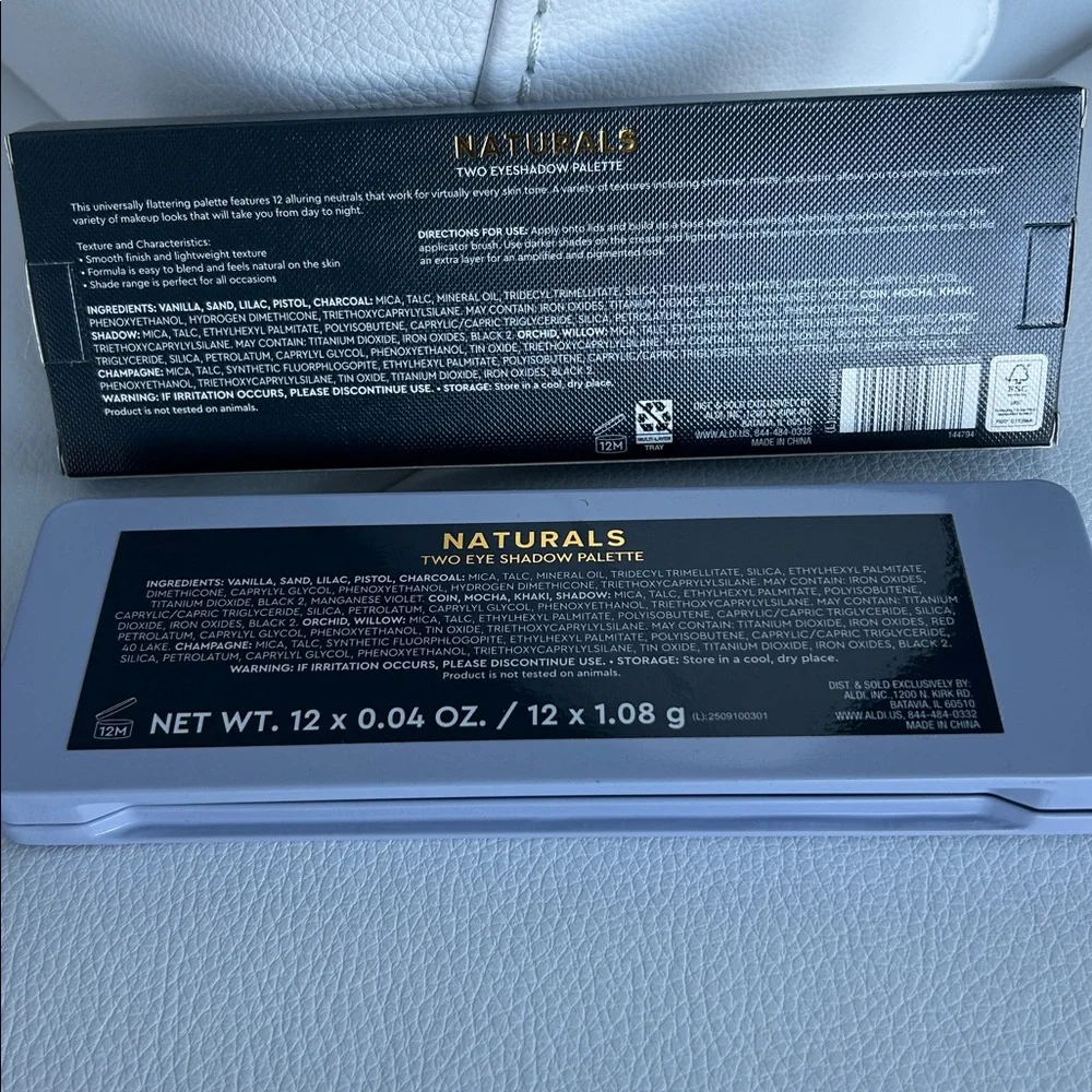Lacura Naturals Two Eyeshadow Palette- 12 shadows:champagne, grey smoky tones